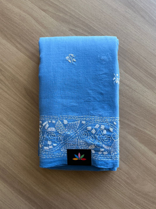 Kantha Hand Stitched Mul Cotton Saree -18821