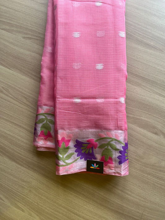 Woven Border Blended Kota Silk Saree-18865