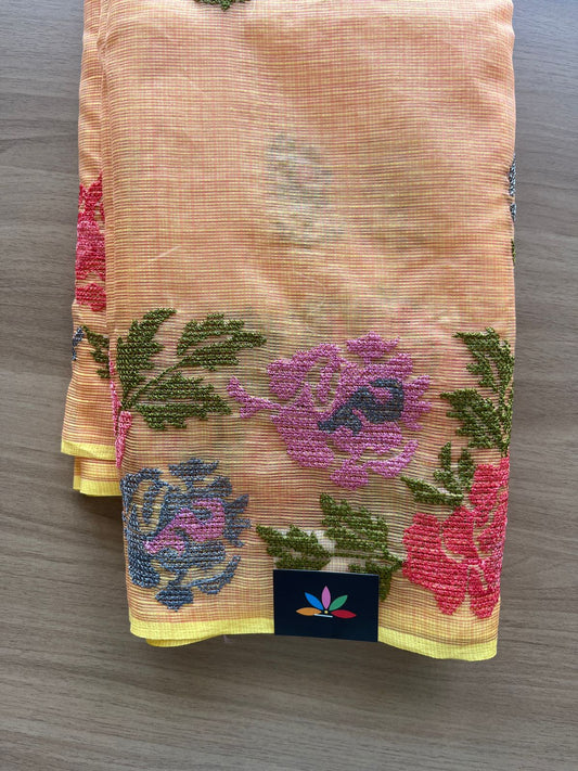 Machine Embroidered Kota Saree -18961