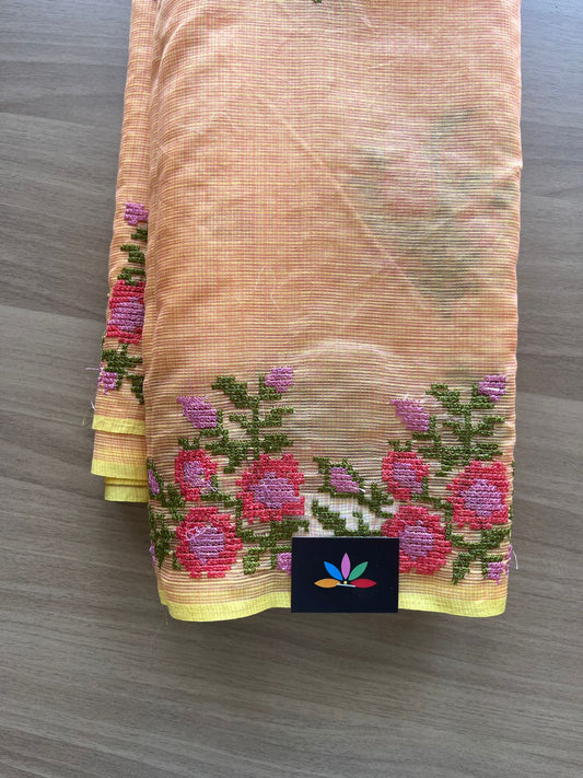 Machine Embroidered Kota Saree -18964