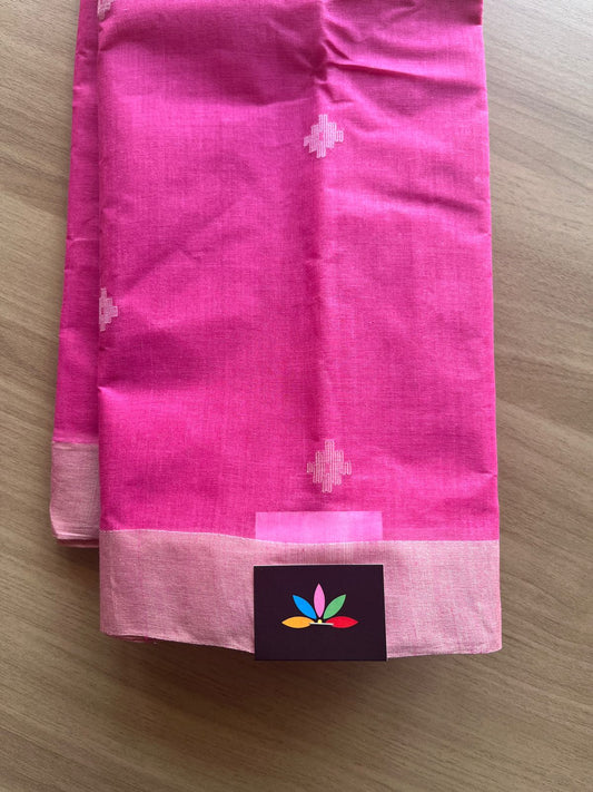 Handwoven Bengal Jamdani Cotton Saree (Starched)-19008