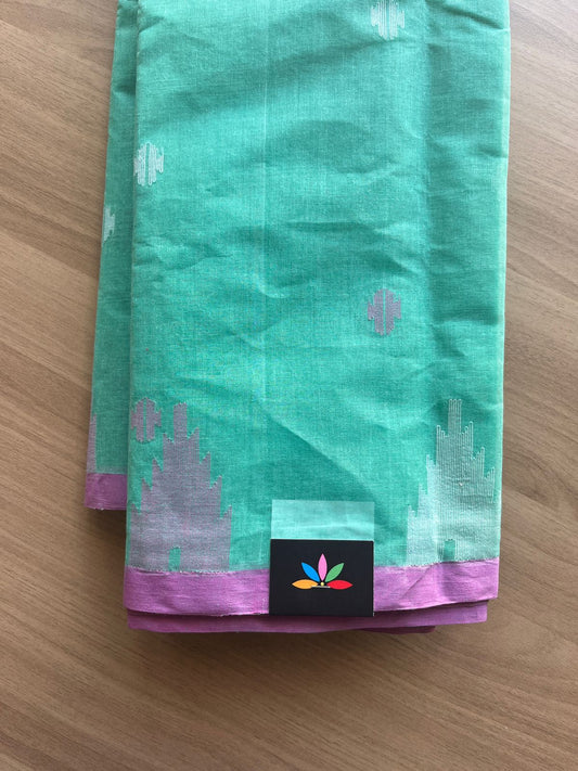 Handwoven Bengal Jamdani Cotton Saree (Starched)-19009