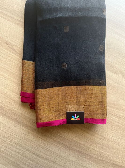 Handloom Linen Jamdani Saree - 19010