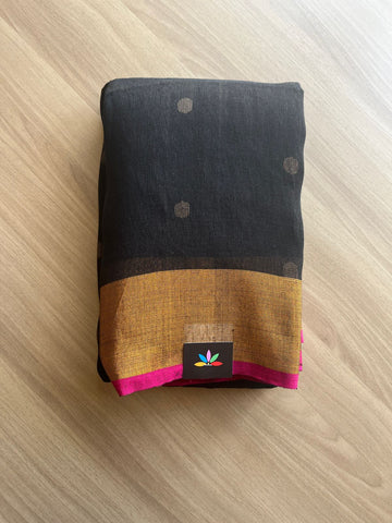 Handloom Linen Jamdani Saree - 19010