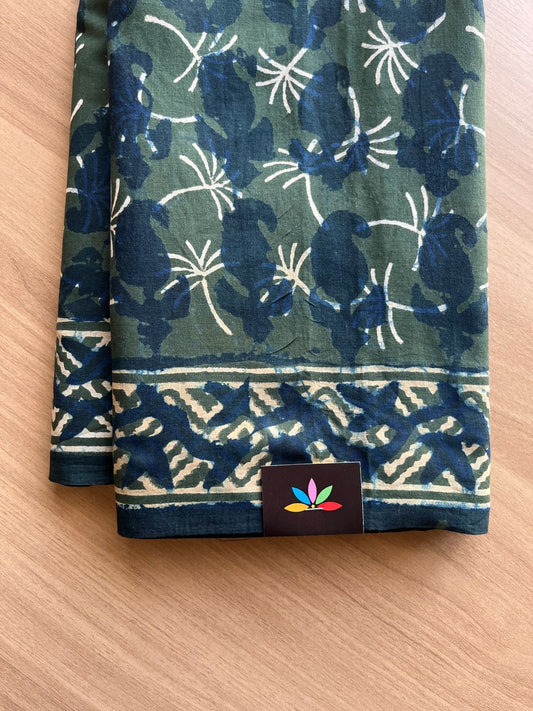 Handblock Printed Mul Cotton Saree -19012 -19013