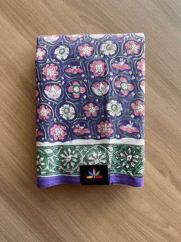 Handblock Printed Mul Cotton Saree -19014 -19015