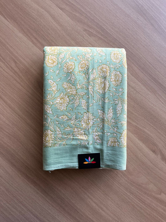 Handblock Printed Mul Cotton Saree -19020 -19021
