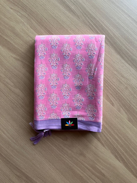 Printed Fine Mul Cotton Saree-19037- 19038