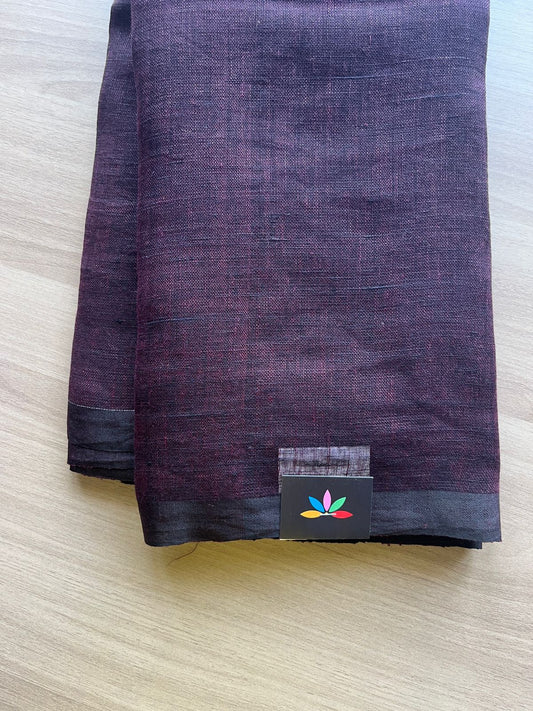 Floral Weave Linen Jamdani Saree- 19075 -19076