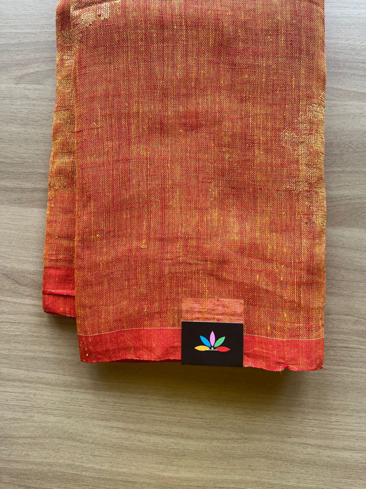 Floral Weave Linen Jamdani Saree- 19089-19090