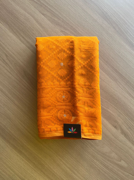Handloom Jacquard Resham  Soft Cotton Saree -19096