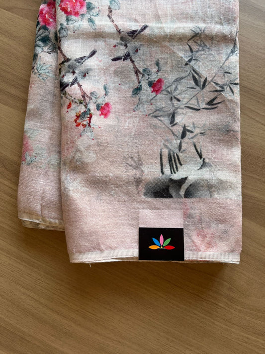 Digital Printed Linen Saree -19137