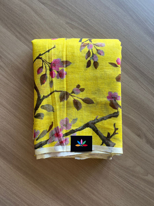 Digital Printed Linen Saree -19138