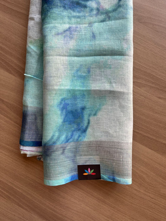 Digital Printed Linen Saree -19141