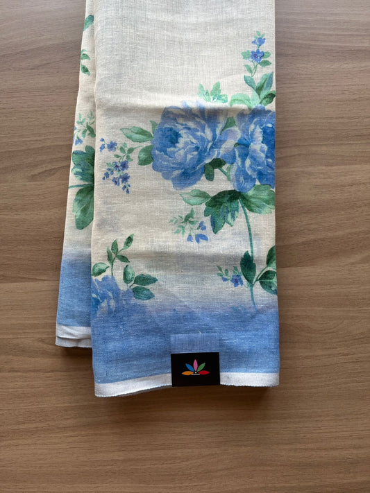 Digital Printed Linen Saree -19151