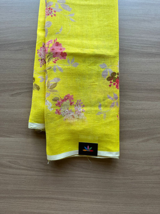 Digital Printed Linen Saree -19152