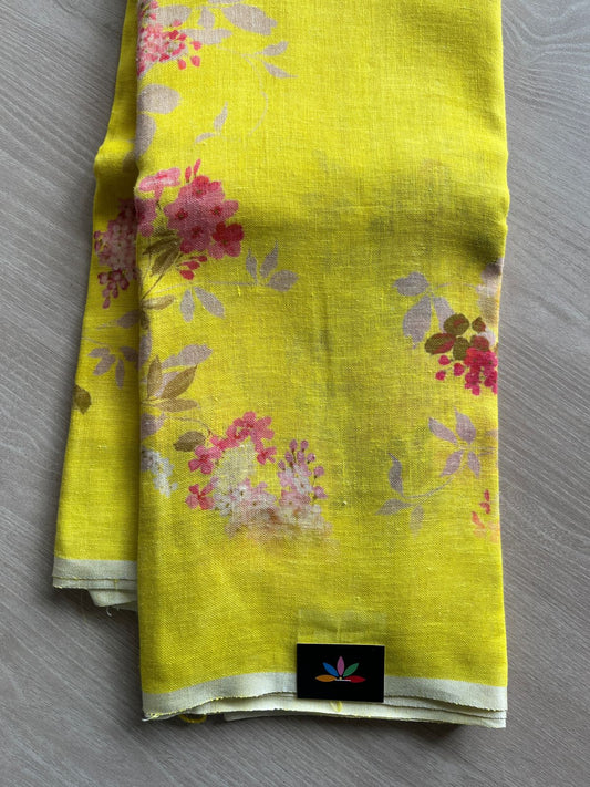 Digital Printed Linen Saree -19152