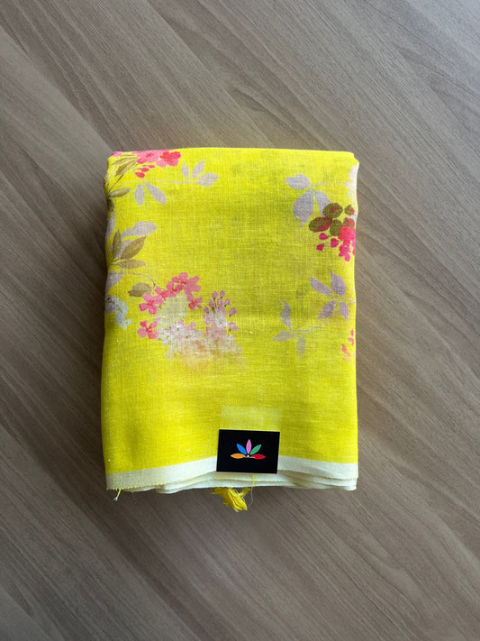 Digital Printed Linen Saree -19152