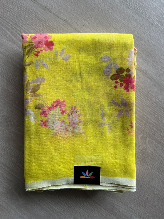 Digital Printed Linen Saree -19152