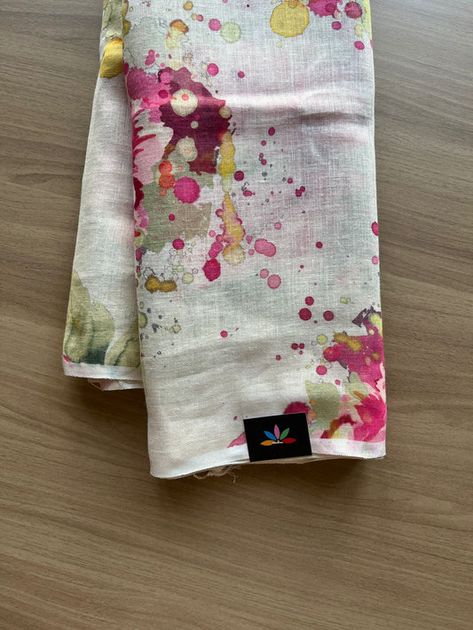 Digital Printed Linen Saree -19153