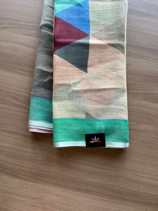 Digital Printed Linen Saree -19154