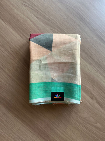 Digital Printed Linen Saree -19154