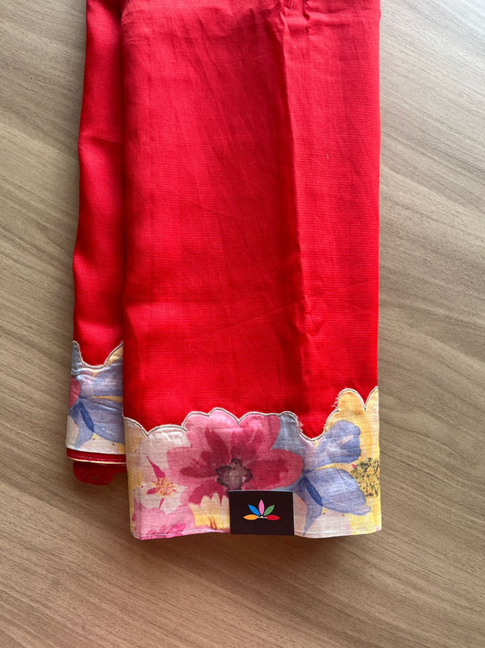 Patch Border Handloom Mangalagiri Silk Cotton Saree-19200
