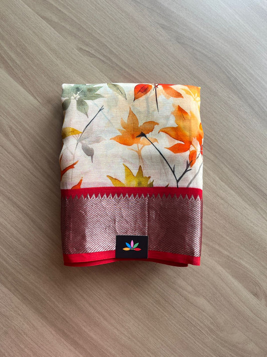 Digital Printed Mangalagiri Silk Cotton Saree-19203