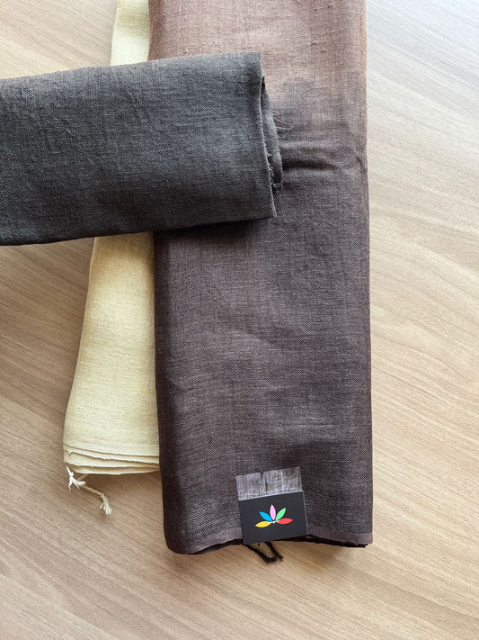 Handloom Multicolour Fine Linen Saree -19327