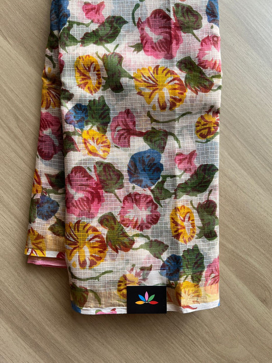 Handblock Printed Kota Doria Saree -19330-19332