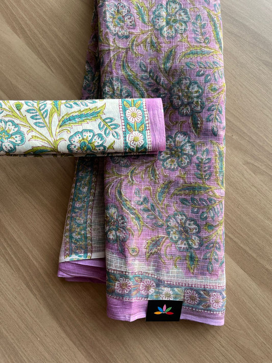 Handblock Printed Kota Doria Saree -19338