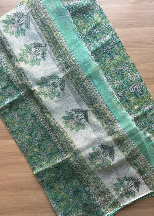 Handblock Printed Kota Doria Saree -19341
