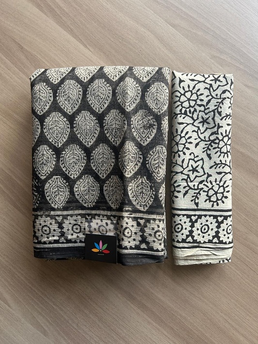 Handblock Printed Kota Doria Saree -19344