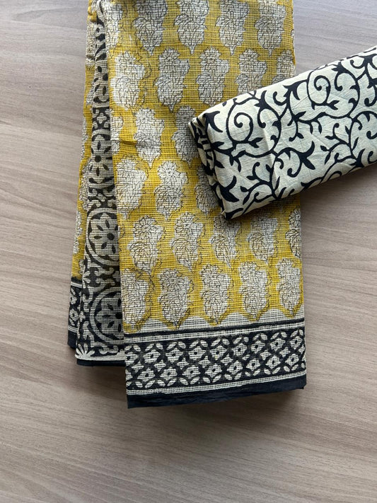 Handblock Printed Kota Doria Saree -19346