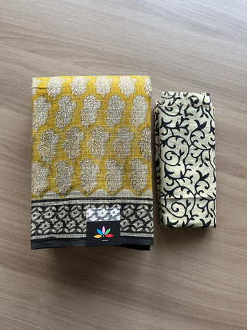 Handblock Printed Kota Doria Saree -19346