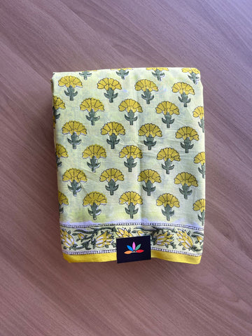 Handblock Printed Mul Cotton Saree-19436-19437