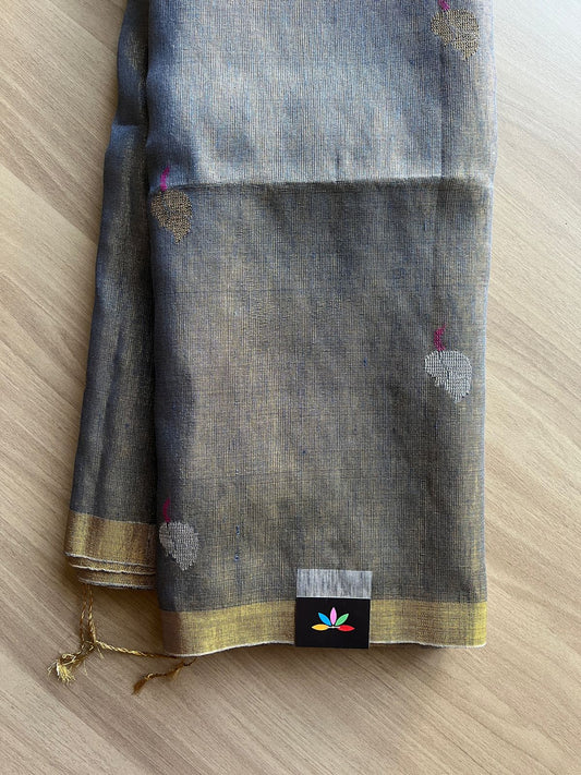 Tissue Linen Jamdani Saree - 19465
