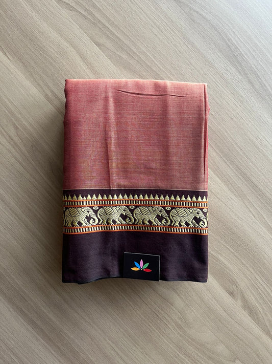 Elephant Border Narayanpet Mercerized Cotton Saree -19471