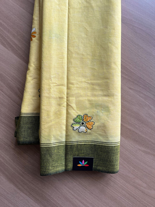 Kantha Stitch Cotton Saree -19574