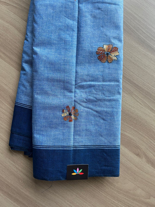 Kantha Stitch Cotton Saree -19575