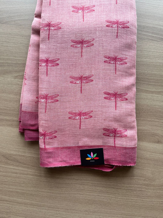 Printed Slub Cotton Saree - 20502