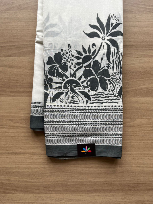 Printed Fine Mul Cotton Saree-24749