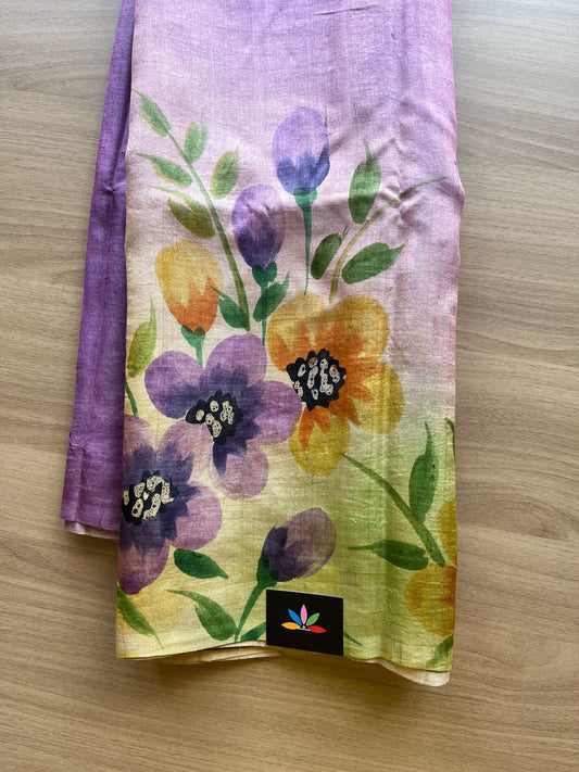 Hand painted Desi Tussar Silk Saree -19786