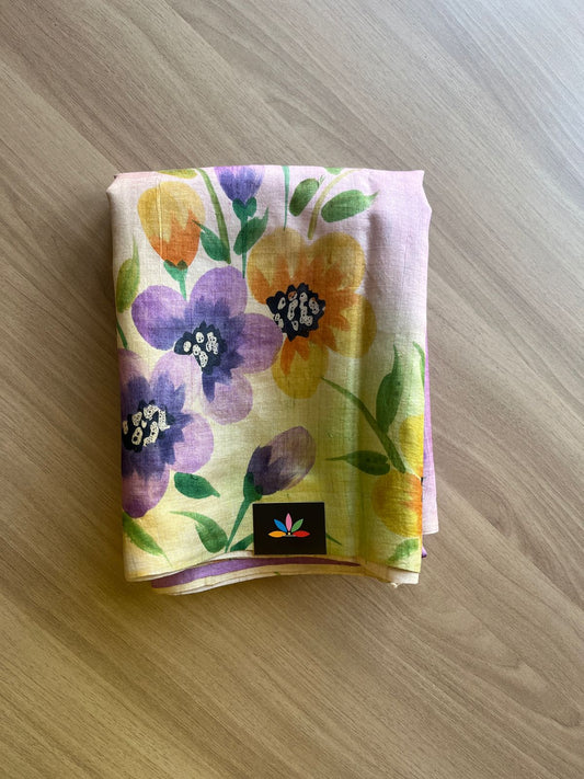 Hand painted Desi Tussar Silk Saree -19786