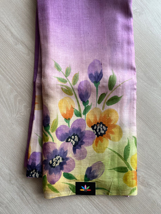 Hand painted Desi Tussar Silk Saree -19786