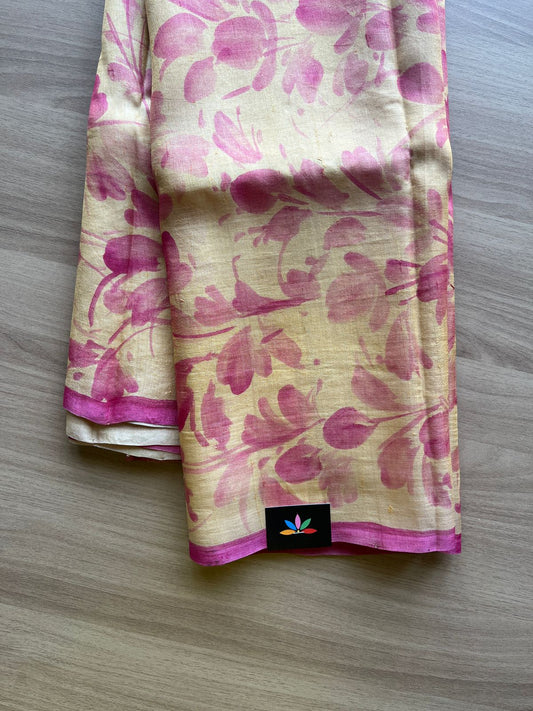 Hand painted Desi Tussar Silk Saree -19787
