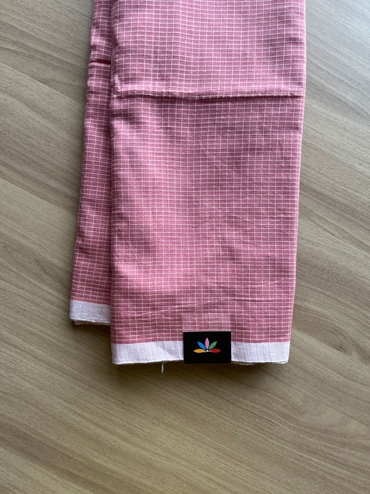 Simple Soft Cotton Checks Saree -19809