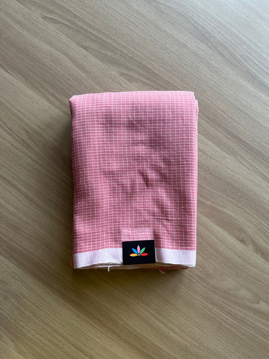Simple Soft Cotton Checks Saree -19809