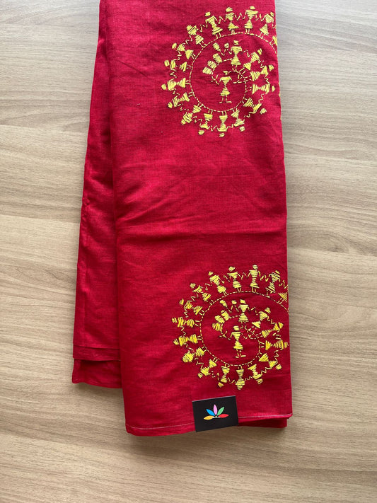 Kantha Stitch Cotton Saree -19860