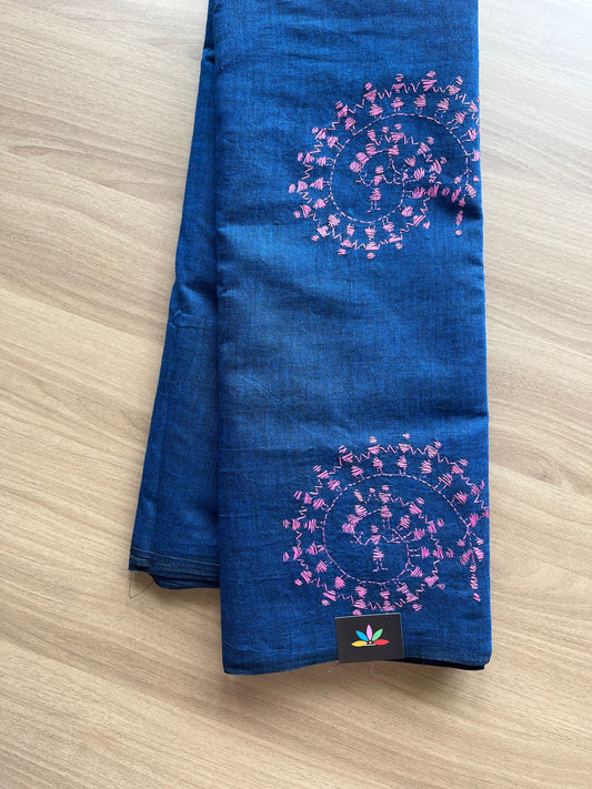 Kantha Stitch Cotton Saree -19861